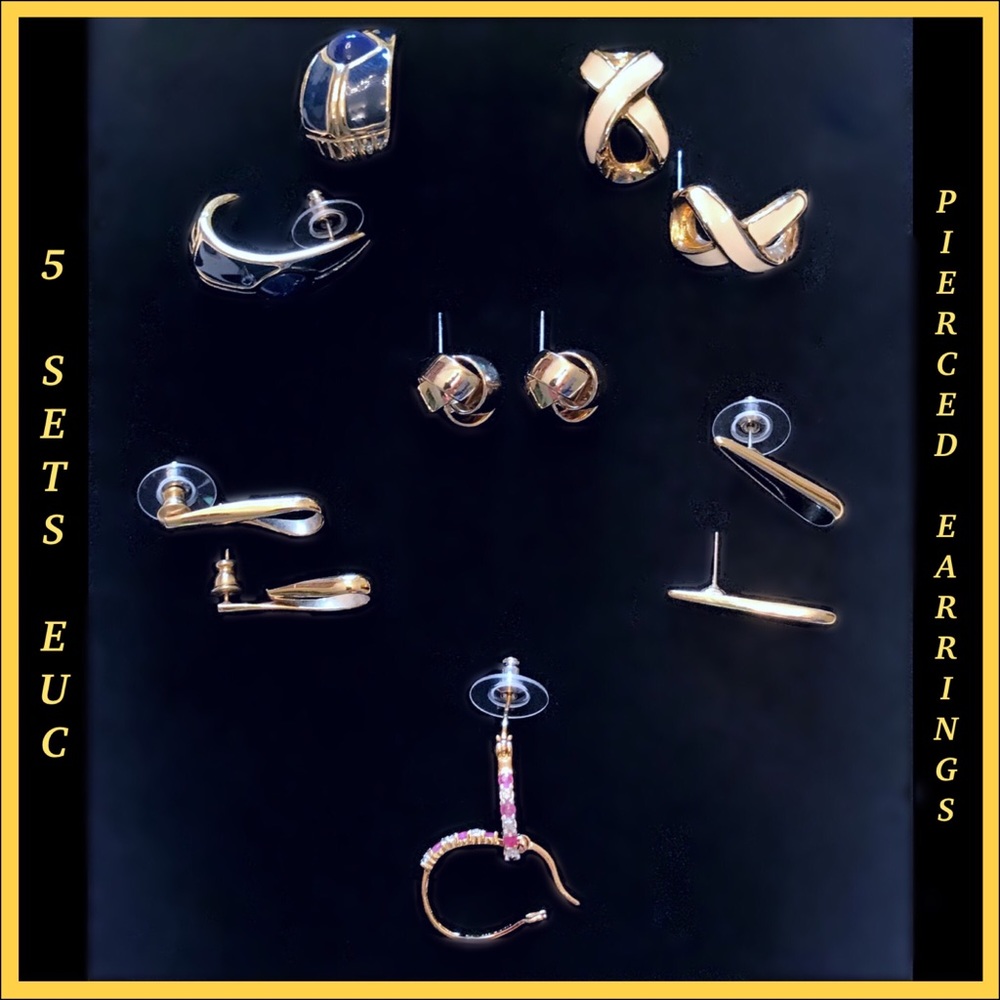 Lovely Bundle Mostly Vintage Pierced Earrings -EUC